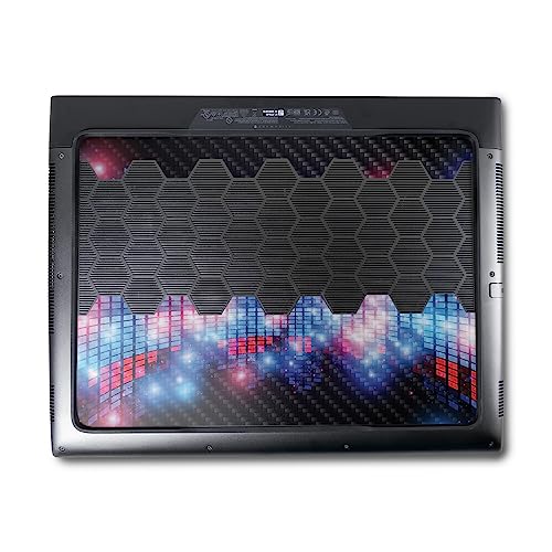 Image of MightySkins Carbon Fiber Skin Compatible with Alienware M18 R1 (2023) Full Wrap Kit - Neon Eq | Protective, Durable Textured Carbon Fiber Finish | Easy to Apply & Change Styles | Made in The USA