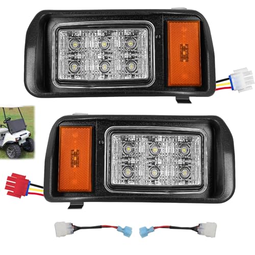 DRIVE UP Club Car DS LED Headlight Kit 12V Factory Style LED Headlights with Adapter Wire for Club Car DS 1993-up Gas and Electric Golf Carts OEM 101988001