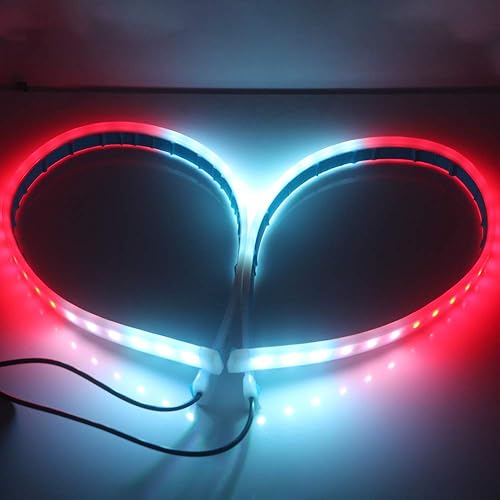 Miniatura 7 de GLL Tira de luces LED para coches RGB multicolor de 24 pulgadas, flexible, impermeable, luz diurna, tira de luz de neón decorativa de neón y luces
