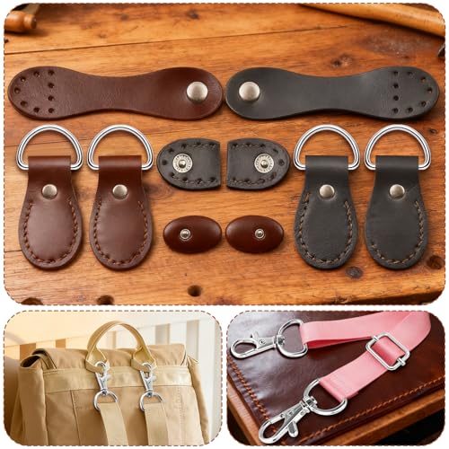 ZoeWei Taschenzubehör 24 Stück Taschenzubehör zum Nähen, D Ringe 25mm, Leiterschnallen und Karabinerhaken mit Drehgelenk, Metall-Set für DIY Handtaschen, Hundegeschirr und Schlüsselanhänger