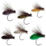 純国産 渓流、管理釣り場 爆釣フライ 「マシュマロカディス オリジナル」 6色6個セット サイズ選択可 (#13(渓流通常サイズ フックのみの全長10mm))