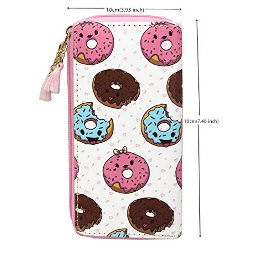 Timlee Cute Donut Wallet For Girls Doughnut Unicorn Wallets Long Purse (Donut)2