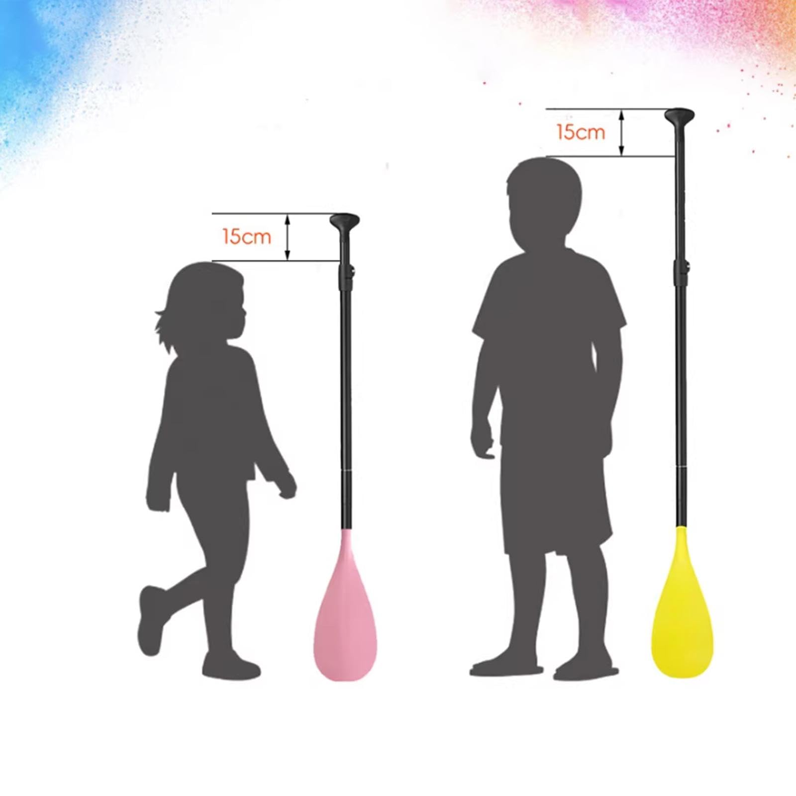 Pagaie pour Enfant, Pagaie Télescopique Réglable en Longueur, pour Sports Nautiques, Stand Up Paddle, Jaune