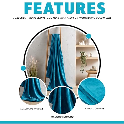Olivia Rocco Flannel Fleece Throw Blanket Super Soft Warm Fluffy for Bed Sofa Couch Chair Lightweight and Cozy Solid Design - Image 2