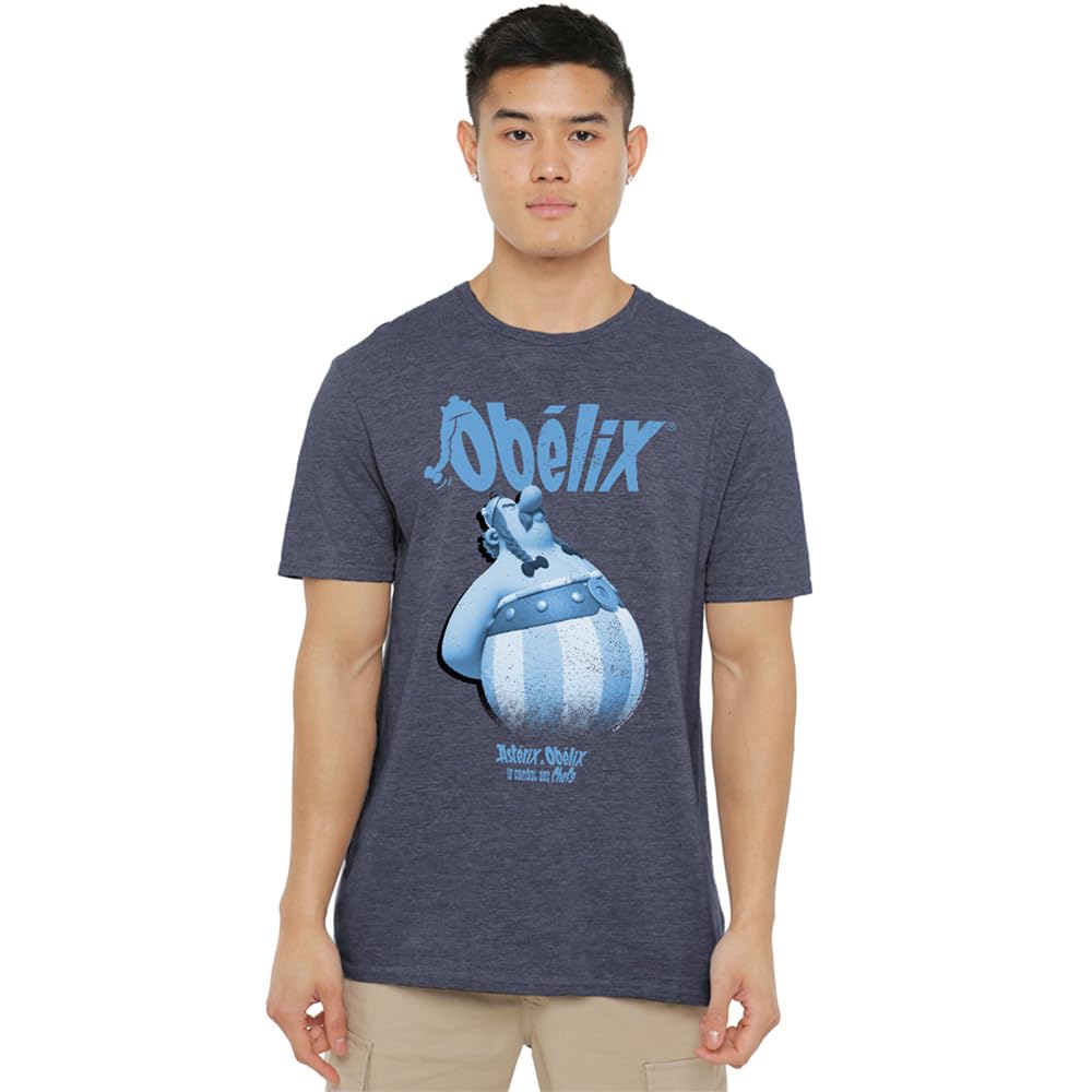 Asterix & Obelix - Blue Grump Unisex T Shirt, Heather Navy, XXX-Large