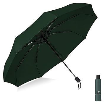 SHOPPOFOBIX Umbrella, Umbrellas for Women, Umberallas for Rain Big Size Men, Umbrellas for Wind and Rain, Windproof Umberallas Large for Man, Women, Kids, Girls, Boys -8 FIBERGLASS RIBS (Green) - image, photos