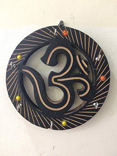 SPHINX OM Design Round Wooden Wall Hanging Key Holder-6 hooks