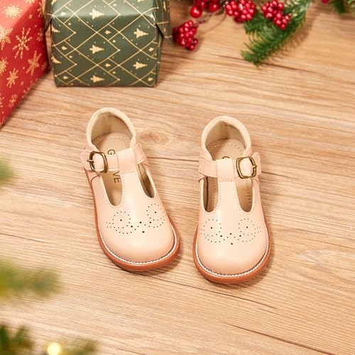 Image of GINFIVE Toddler Girls Dress Shoes Little Kids Flats School Mary Janes Shoes