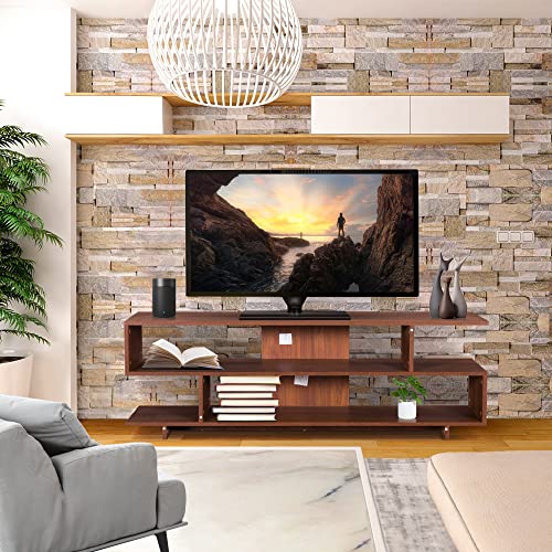 Bonzy Home Modern Tv Stand For 60" Tv, Entertainment Center Tv Console With Storage Tv Cabinet With Shelves For Living Room Bedroom #TOP1
