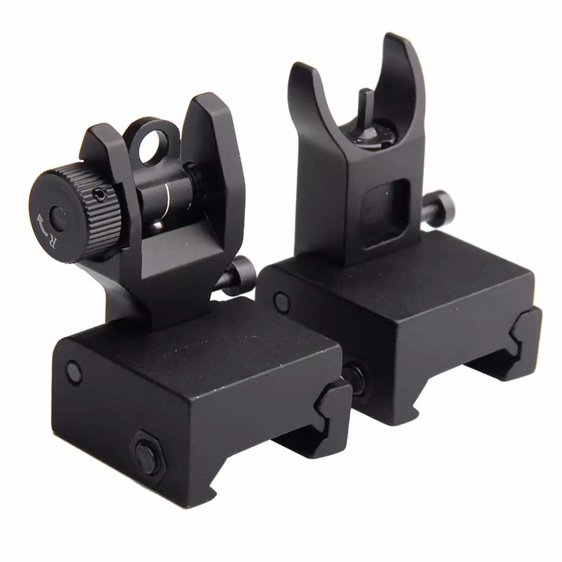 Basso profilo regolabile Flip Up anteriore posteriore ferro mira set transizione rapida AR15 ferro mira