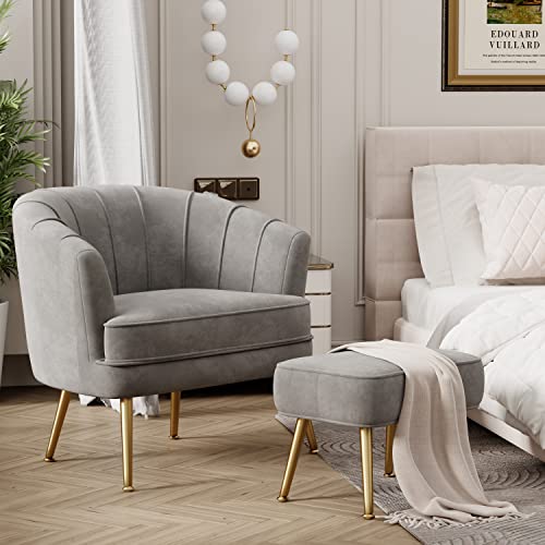 Sillón Plegable Terciopelo Gris miniatura 5