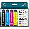 822XL – Cartuchos de tinta remanufacturados para impresoras Epson 822XL 822 822 XL con impresora Workforce Pro WF-3820 WF-3823 WF-4820 WF-4830 WF-4833 (negro cian magenta amarillo)