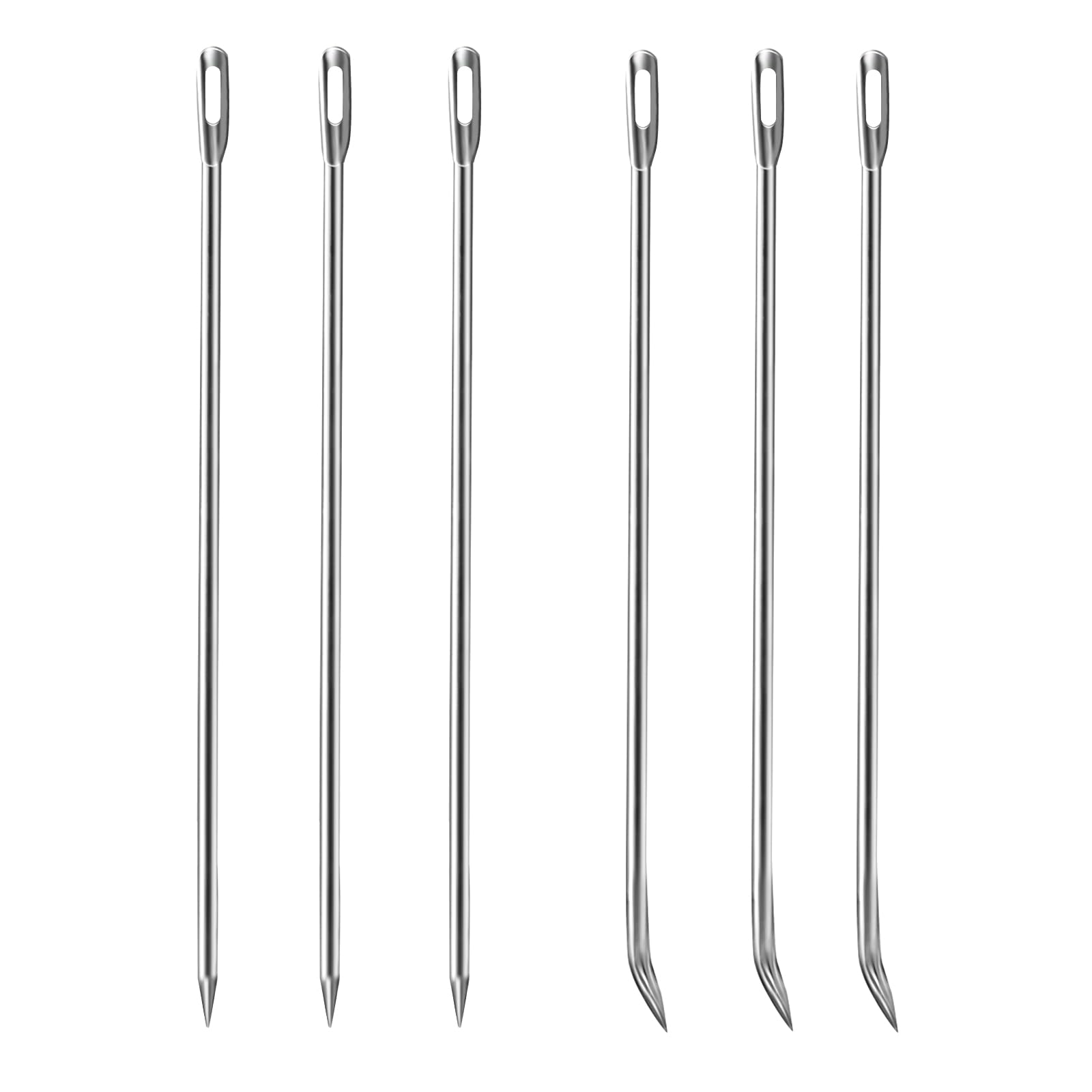 ofargo meat trussing needles roasting trussing needles for lacing roast turkey chicken pork skin whole hog lamb and rotisserie pig 3pcs curved needles and 3pcs straight needles 6pcs in all