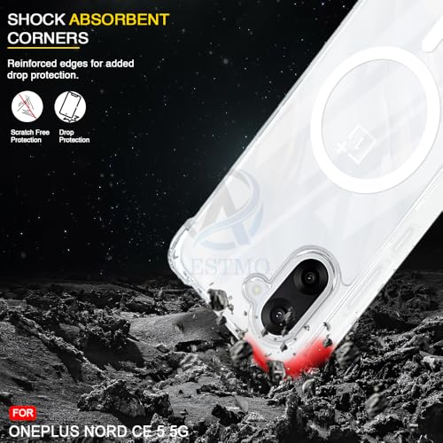 Image of AESTMO Clear Back Cover for OnePlus Nord CE 5 5G | 360 Protection | Transparent Back Cover for OnePlus Nord CE 5 5G (PC + TPU, Compatible with MagSafe Accessories, Transparent Bumper)