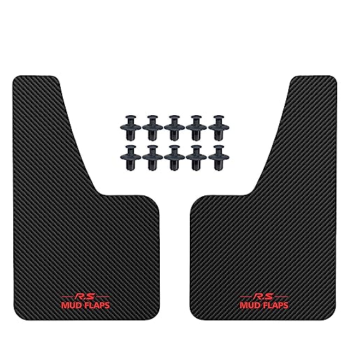 Image of XUKEY Universal Mud Flaps, Front and Rear Deluxe Molded Black Splash Guards, PP+TPO Plastic, 2-Pack Set with Screw Fixings, for Car, Pickup, SUV, Van, Truck(R.S MUD Flaps Logo)