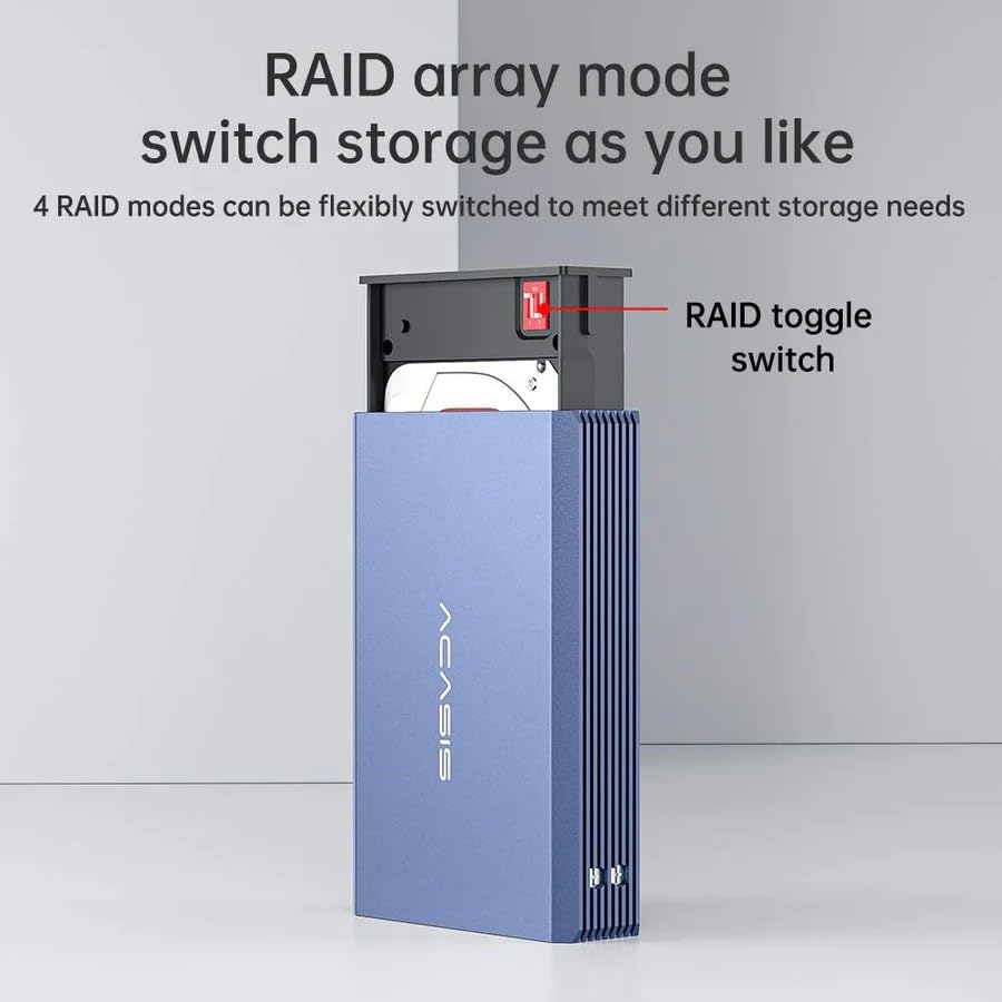 Image of ACASIS Dual Bay 2.5 Inch USB-C to SATA HDD SSD RAID Enclosure, USB 3.0, Support RAID 0 /1 /JBOD /SPAN, Max 5Gbps Under UASP, 2*6TB 12TB Capacity