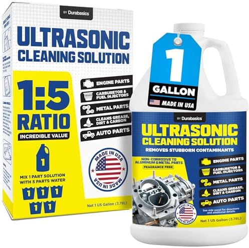 Qucship 8X Concentrated Ultrasonic Cleaner Solution – 1 Gallon, Removes Grease & Dirt From Carburetors, Metal, Plastic