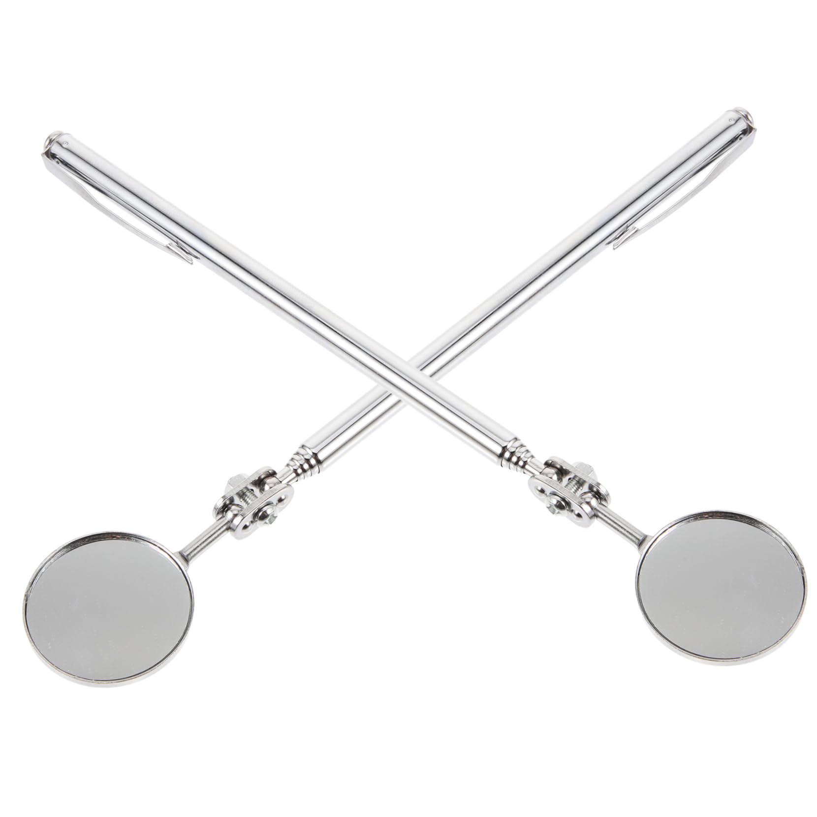 STOBAZA 2pcs Car Retractable Mirror Tools Auto Inspection Mirror Strong Frame and Grip