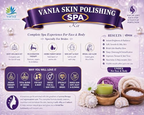 Image of Vania Skin Polishing SPA Facial Kit 2000 Gm + 100 Ml |For Men & Women|Aroma Skin Care|Self & Parlour Use| For Pre Bridals|Face & Body|Tip to Toe BeautylDashing Glow|With Tulsi & Geranium Oil|