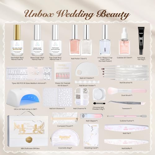 Image of Beetles Gel Nail Polish Kit with UV Light Wedding Beauty Manicure Kit