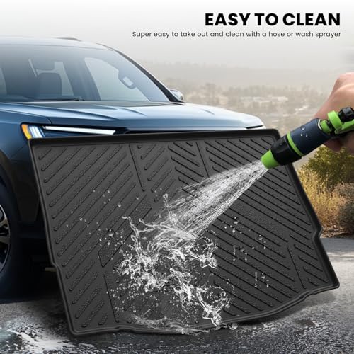 Image of LASFIT Cargo Mat for Ford Focus(Only Gas) 2012-2018,Focus RS 2016-2018 | Trunk Liner Fit Ford Focus 2012-2018 Hatchback Gasoline(No Subwoofer) All Weather Custom Fit TPE,1 PCS,Black