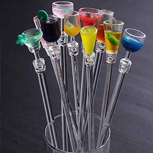 10 Stks Cocktail Roerders Acryl Drinkroerders en Cocktail Mengen Lepels Kleurrijke Herbruikbare Cocktail Mixer Roeren… - Afbeelding 6