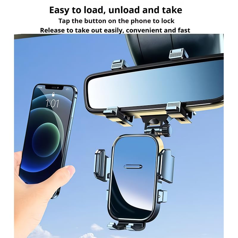 Supporto Cellulare Specchietto per Infiniti G25/G37/M37/EX37, Porta Telefono Sospeso Auto Rotazione 360 Gradi, Staffa a Clip in Plastica Rigida Regolabile Interni,Black