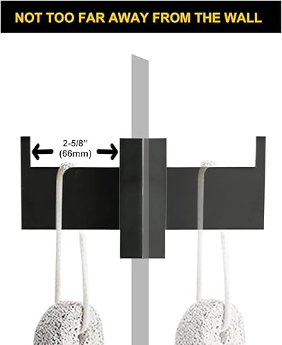 Miniatura 6 de LANC Paquete de 3 ganchos para toallas de baño, color negro mate, gancho para bata de ropa, resistente, cuadrado, colgador de puerta, baño, cocina,