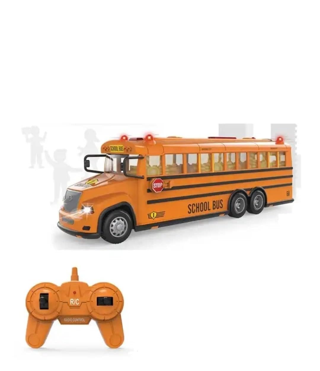 Toyshimmer Remote Controlled School Bus 2.4g with Flashing Lights and
