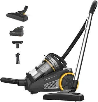 Newlux - Aspiradora sin Bolsa Potente (20Kpa) InfinityPower V4500 con Sist. Ciclónico, Depósito 3L XXL, Filtro HEPA 13 y 6 Fases de filtrado | Cepillo Rotativo de Animales | Potencia Regulable