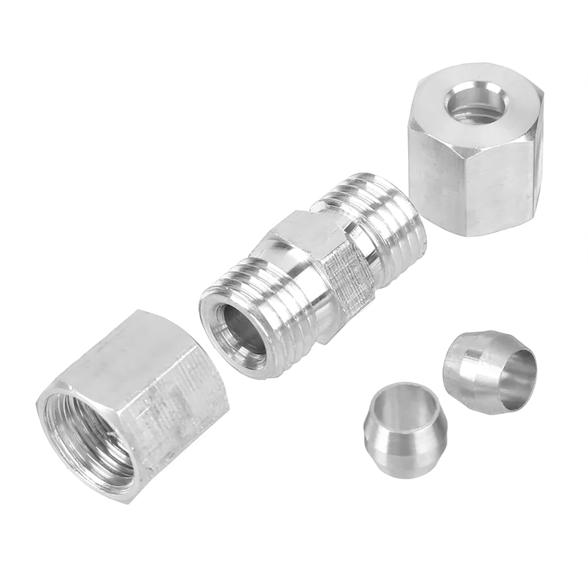 JNNJ 10 Piezas Tubo De Freno Recto De Latón De Compresión Uniones Ajuste, Conector Línea Freno, Conector La Línea Freno 4.75mm Para La Línea Frenos Sin Brida Conector, Para Frenos Automóviles Sistema