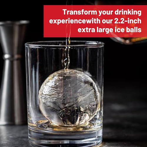 Kristallklare Eiswürfelbereiter, 1 große 5,6 cm, reine Eiskugel-Silikonform, luftdichte Form für Cocktails, Whiskey, Getränke