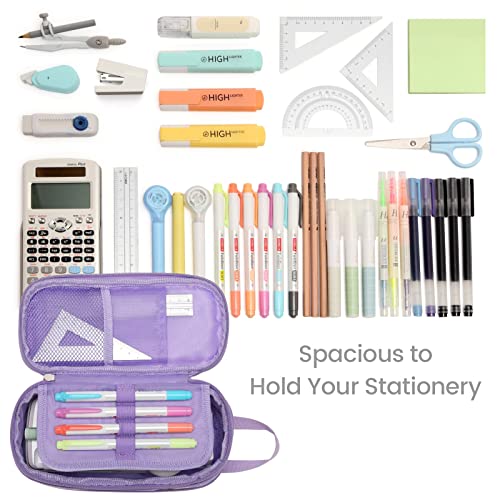Image of Bagseri 2 Pack Pencil Case for Boys Girls - Cute Pencil Pouch for Kids Pencil Box Large Capacity Pencil Bag Organizer for School (Purple Mermaid and Black Dinosaur)