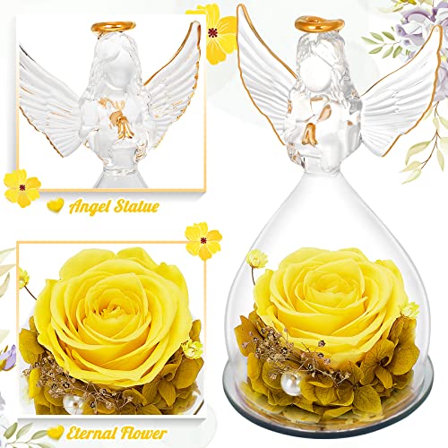 Birthday Gifts For Wowen Mom Girlfriend, Preserved Rose Flower Gifts For Wife Grandma Sister, Angel Figurine With Rose, Ideal Birthday, Anniversary, Wedding, Christmas, Valentine's Day Gifts For Her #TOP2