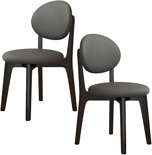 Miniatura 49 de YVYKFZD Juego de sillas de comedor, sillas de cocina de madera maciza, silla de comedor de granja con respaldo curvo, silla tapizada de cuero para