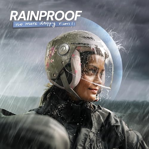Image of TVARRA Blossom ISI Certified Women's Open Face Helmet Designer Helmet, Lightweight and Rainproof, Crafted for Women, Extreme Comfort Fit with Clear Visor (Jade Green, M /L: (56-57) cm)