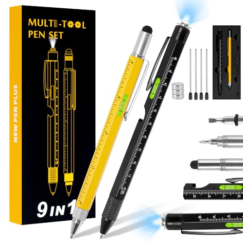 2PCS Bolígrafo Multifuncional, 9en1 Pluma Bolígrafo...