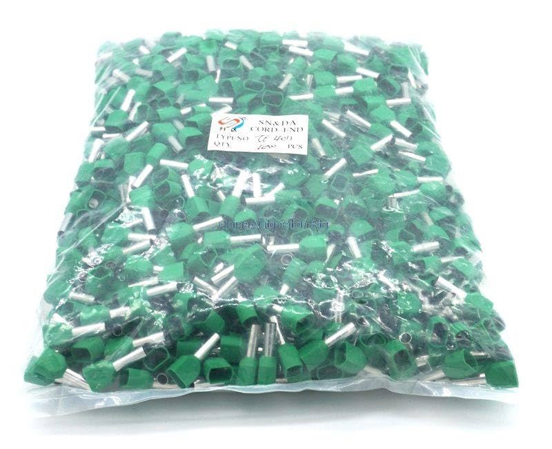 Generic TE4012 2 x12 AWG Grey Twin & Dual Entry Wire & Bootlace Ferrules for 2 X 4.0mm2 12.0mm Pin Length 1000PCS/PACK
