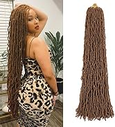 Faux Locs Crochet Hair Soft Locs 30 inch 6 Packs Color 30 Long Pre Looped Crochet Locs Goddess Lo...