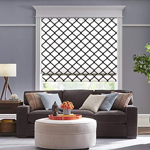 Artdix Roman Shades Blackout Window Shades - White Lined Fabric Custom Geometric Roman Shades Blinds For Windows, Doors, French Doors, Kitchen Windows #TOP1