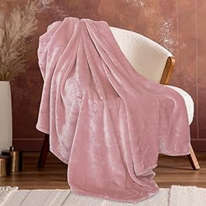 Fleece Light Pink Throw Blanket for Couch Cozy Soft Blankets & Throws Lightweight Fleece Fall Fuzzy Blanket Couch Chairs…