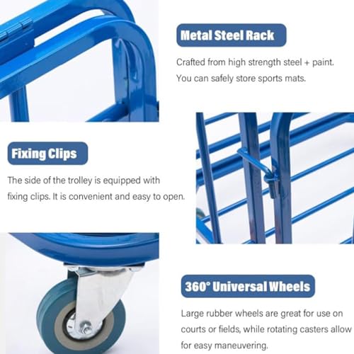 Heavy Du Metal Baetball Sto Rack Rolling Cart per nizing palle sportive (calcio, pallavolo, tennis) FoldabCa per scuole e asili (80 x 60 x 70 cm)