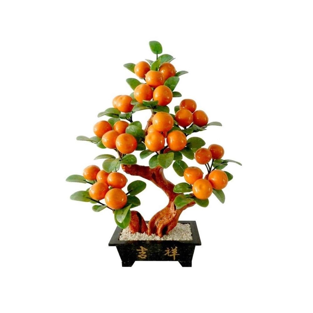 CHENGAIJIAN Artificial Bonsai Tree, SimulationTree Potted Plant, Jade Carved Tree Artificial Green for Home Office