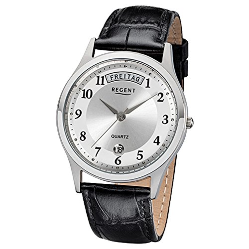 Preisvergleich Produktbild Regent Herren-Uhren Analog Quarz One Size Leder 87664651