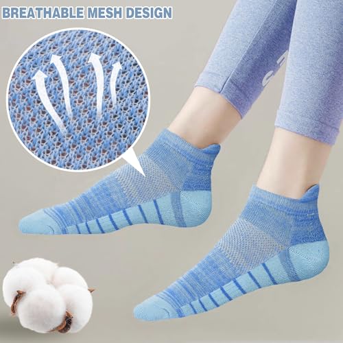 6 Pairs Ankle No Show Running Hiking Athletic Socks for Men Women Sport Cushioned Colorful Socks3