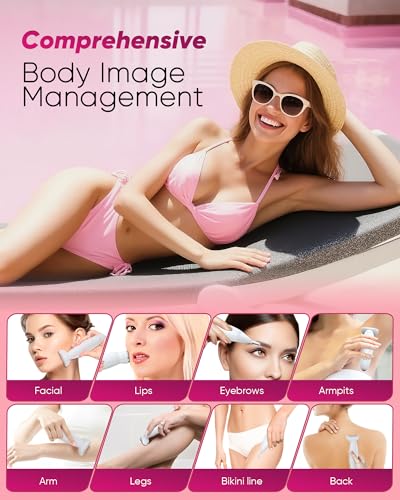 Image of 3 in 1 Bikini Trimmer for Women, Electric Razors for Women with Display, Painless Bikini Trimmer, USB Charging, Electric Shaver for Woman,Shaver for Woman for Face, IPX7 Waterproof,White