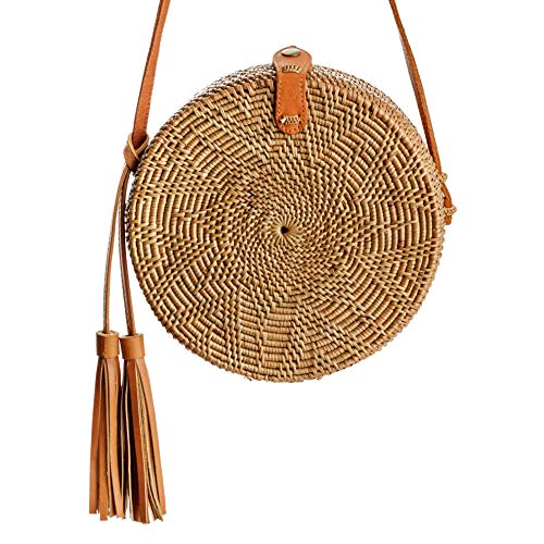 Rattan Bags for Women - Handmade Wicker Woven Purse Handbag Circle Boho Bag Bali …2