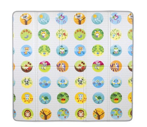 Chicco Krabbelmatte Baby, Extra groß, 200x180 cm, Stärke 1.3 cm, wenbare Spielmatte Baby, mit Tieren und Landschaft, Double Face, faltbar, Superweich und farbenfrohes, für das Kinderzimmer, 0+ Monate Chicco Krabbelmatte Baby, Extra groß, 200x180 cm, Stärke 1.3 cm, wenbare Spielmatte Baby, mit Tieren und Landschaft, Double Face, faltbar, Superweich und farbenfrohes, für das Kinderzimmer, 0+ Monate