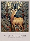 XZSFD NBGEA William Morris Poster Moderne Wandkunst Bild《Dear in the Forest》von William Morris Prints Tierleinwand Gemälde für Wohnkultur 30x40 cm ungerahmt