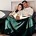 Exclusivo Mezcla Fleece Throw XL Blanket for Couch, Sofa, Super Soft and Warm Forest Green Blankets, All Season, Cozy, Plush, Lightweight, 50x70 Inches